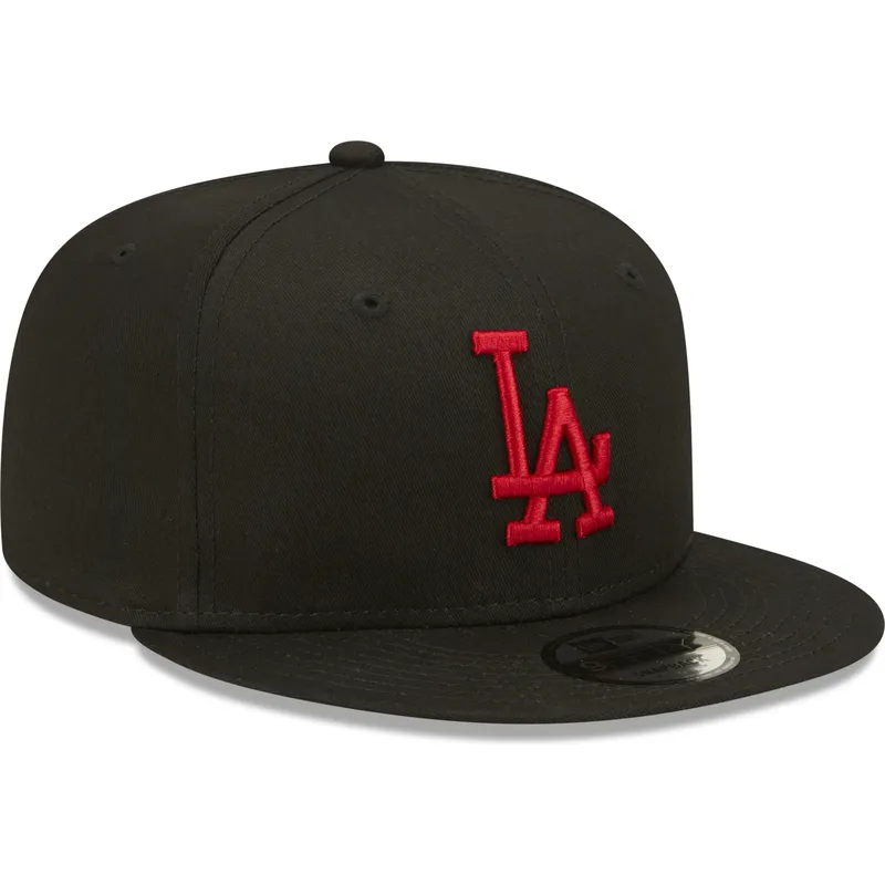 petten-plat-zwart-snapback-9fifty-league-essential-van-los-angeles-dodgers-mlb-van-new-era