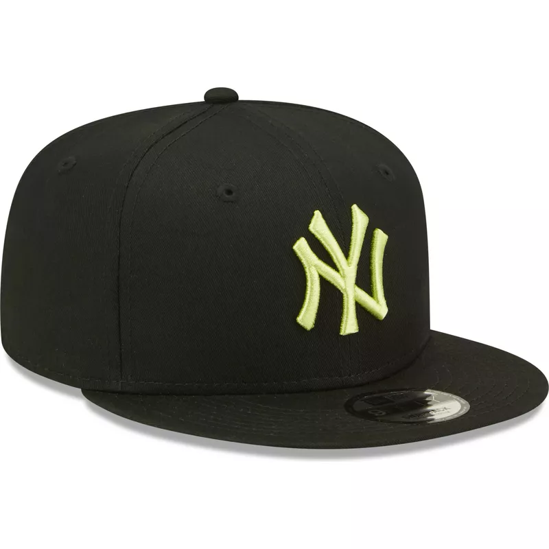 Gorra plana negra snapback con logo verde 9FIFTY League Essential de New  York Yankees MLB de New Era