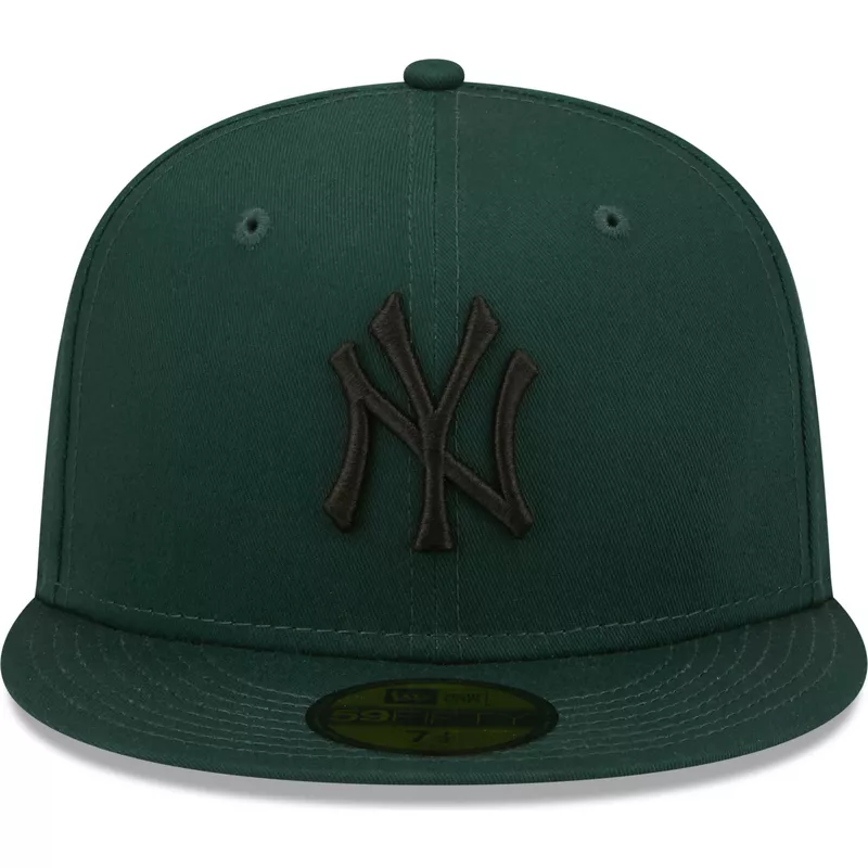 new-era-flat-brim-59fifty-league-essential-new-york-yankees-mlb-dark-green-fitted-cap