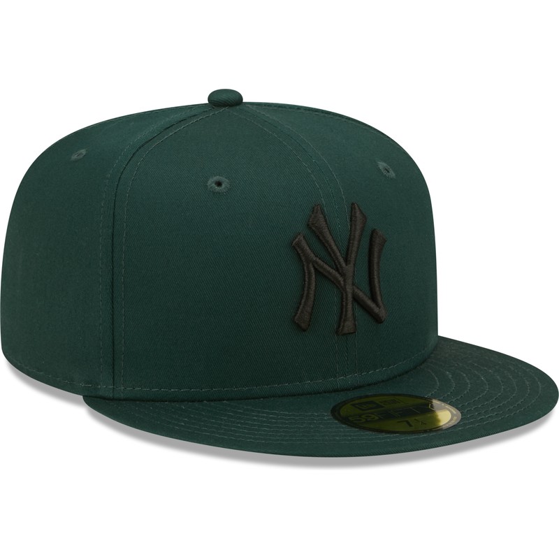 new-era-flat-brim-59fifty-league-essential-new-york-yankees-mlb-dark-green-fitted-cap