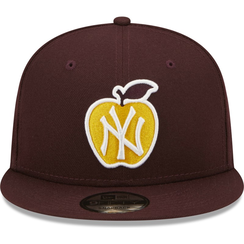 new-era-flat-brim-9fifty-ny-apple-new-york-yankees-mlb-maroon-and-yellow-snapback-cap
