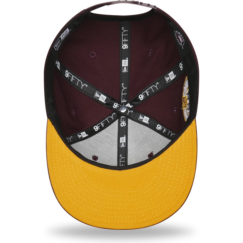 new-era-flat-brim-9fifty-ny-apple-new-york-yankees-mlb-maroon-and-yellow-snapback-cap