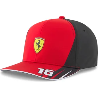 casquette-courbee-rouge-et-noire-snapback-sf-charles-leclerc-ferrari-formula-1-puma