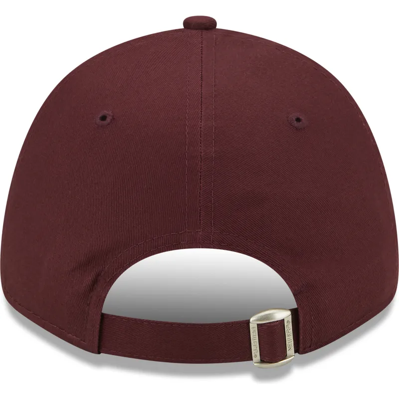 casquette-courbee-grenat-ajustable-avec-logo-bleu-marine-9forty-league-essential-new-york-yankees-mlb-new-era