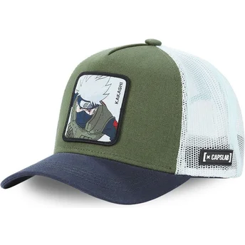 Casquette trucker verte, blanche et bleue marine Kakashi Hatake KAK1 Naruto Capslab