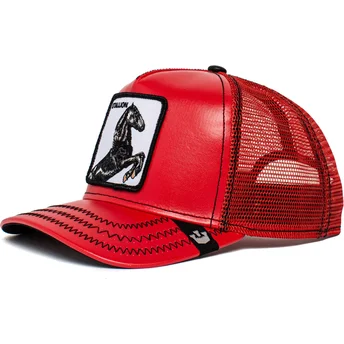 Casquette trucker rouge cheval Stallion Cherry Mustang The Farm Goorin Bros.