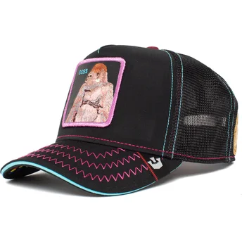 casquette-trucker-noire-et-rose-gorille-boss-barrel-boss-the-farm-goorin-bros