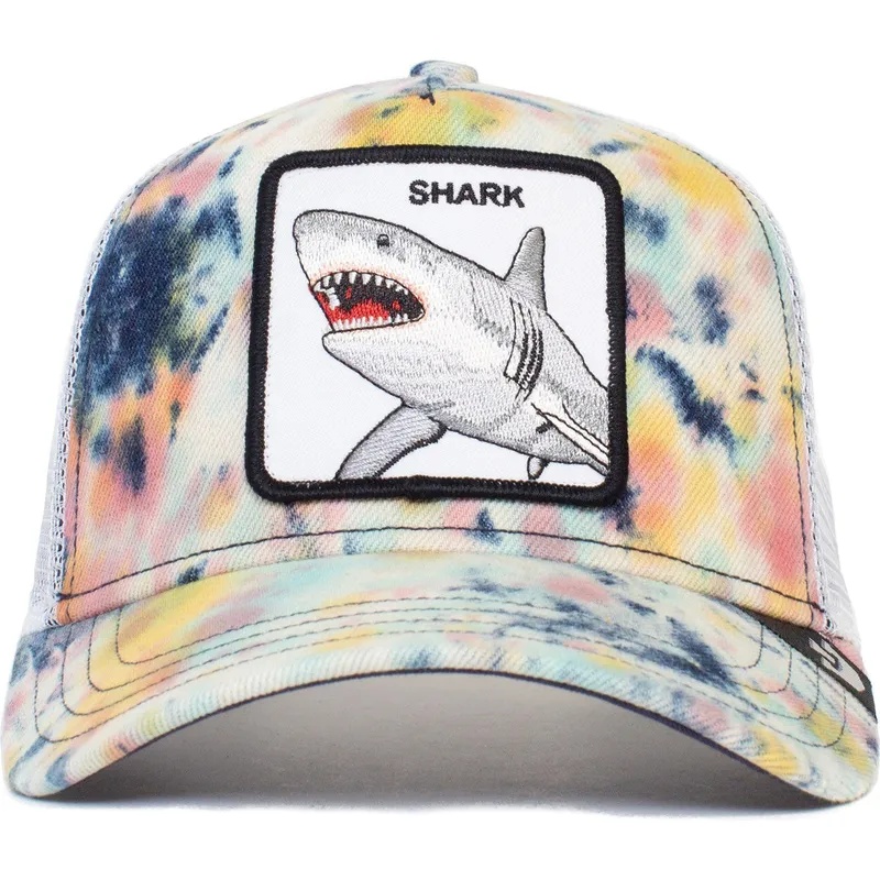 petten-gebogen-wit-snapback-shark-tie-dye-the-farm-van-goorin-bros