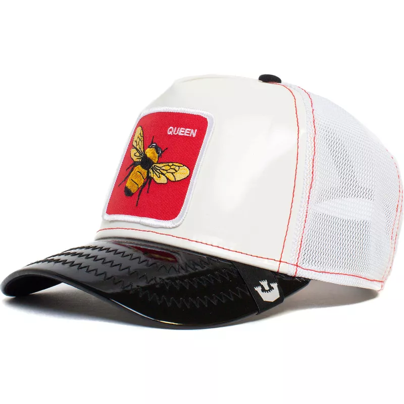 goorin-bros-bee-the-red-queen-patent-leather-the-farm-white-and-black-trucker-hat