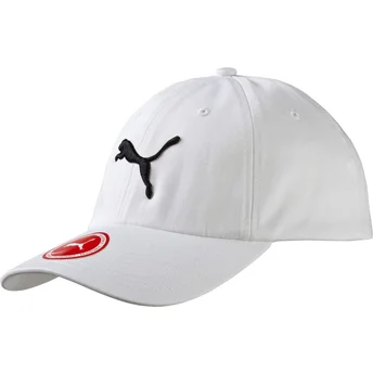 Casquette courbée blanche ajustable avec logo noir Essentials Big Cat Puma