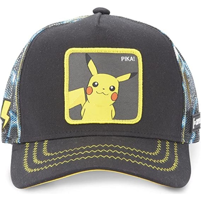 Capslab Pikachu PKM2 ELE1 Pokémon Black Trucker Hat