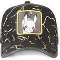 capslab-curved-brim-pikachu-tag-ele1-pokemon-black-and-yellow-adjustable-cap