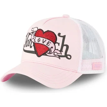 Casquette trucker rose Love LOVU LP Von Dutch