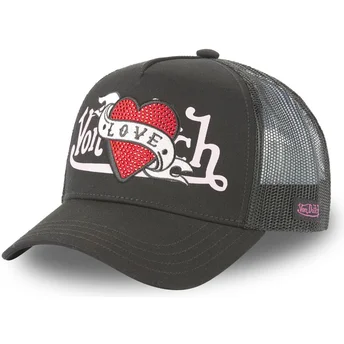 Casquette trucker noire Love LOVU NR Von Dutch