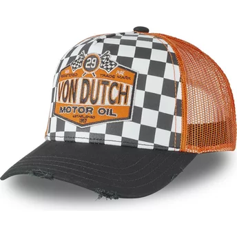 Von Dutch Motor Oil OIL Black and Orange Trucker Hat
