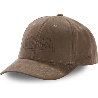 Ciemnobrązowa czapka z zakrzywionym daszkiem snapback SUEDINE3 od Von Dutch