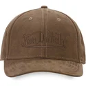 von-dutch-suedine3-dunkelbraune-snapback-cap-mit-gebogenem-schirm