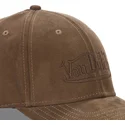 snapback-marrone-scuro-con-visiera-curva-suedine3-di-von-dutch