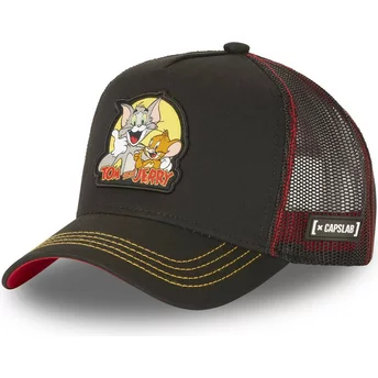 Gorra trucker negra y roja Tom y Jerry TJ1 Looney Tunes de Capslab