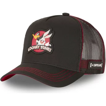Capslab Bugs Bunny and Daffy Duck LO1 Looney Tunes Black Trucker Hat
