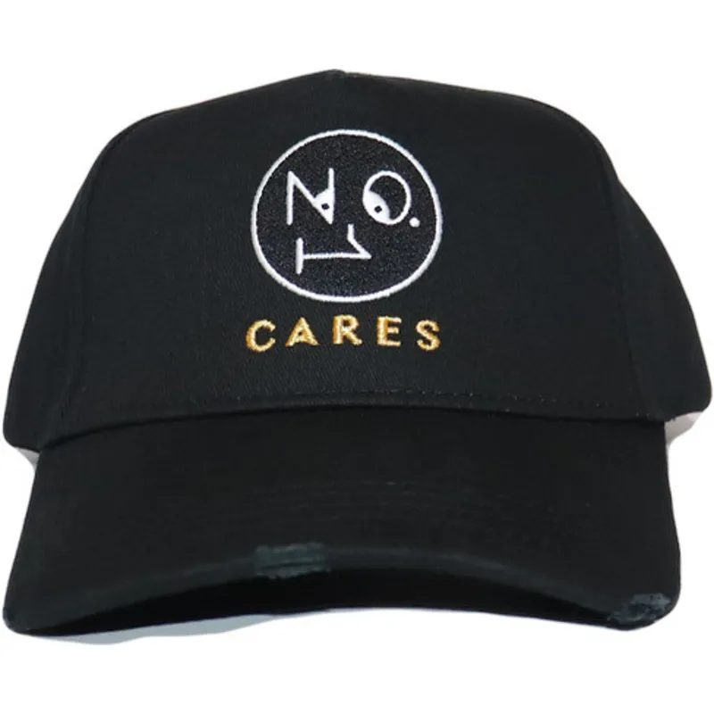 petten-gebogen-zwart-verstelbare-band-no1-cares-distressed-black-gold-van-the-no1-face