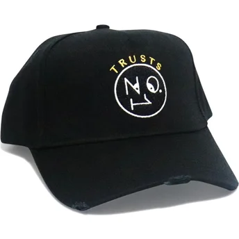 Casquette courbée noire ajustable Trusts No.1 Distressed Black Gold Logo The No.1 Face