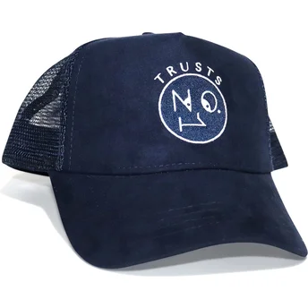 Petten gebogen marineblauw snapback Trusts No.1 Suede Navy White van The No.1 Face