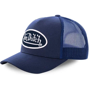 Petten gebogen blauw snapback van Von Dutch