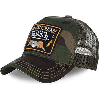 Petten gebogen camouflage snapback van Von Dutch