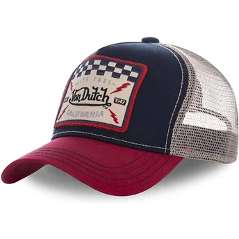 Cappellino trucker blu marino, bianco e rosso SQUARE16 di Von Dutch