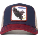 cappellino-trucker-blu-marino-e-rosso-aquila-the-freedom-eagle-the-farm-di-goorin-bros