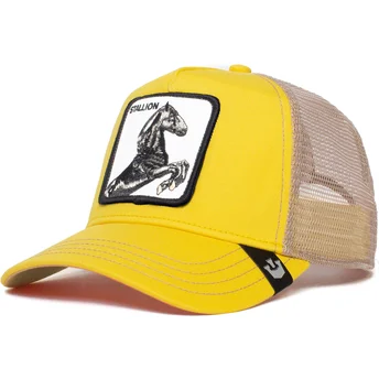 goorin-bros-the-farm-trucker-cap-gelb-und-weiss-pferd-the-stallion