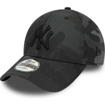 Gorra curva camuflaje negro ajustable con logo negro 9FORTY League Essential de New York Yankees MLB de New Era