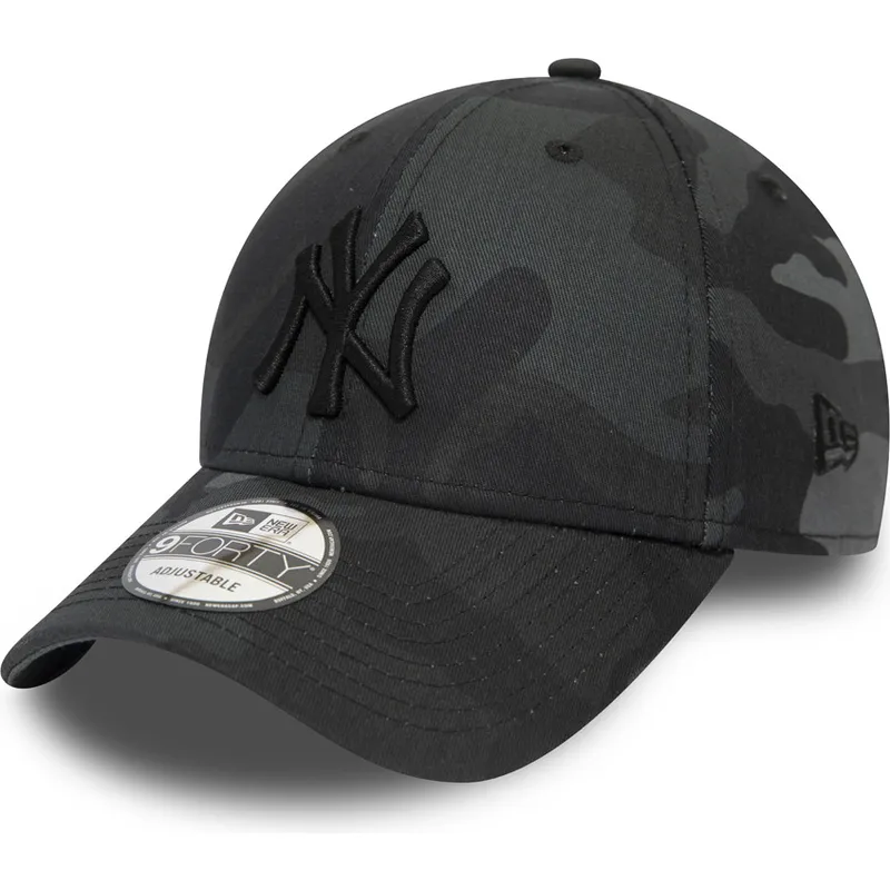 buet-kasket-med-sort-camouflage-justerbar-med-sort-logo-9forty-league-essential-fra-new-york-yankees-mlb-fra-new-era
