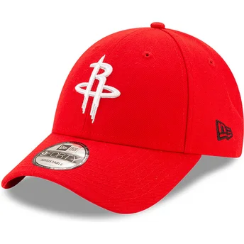 Petten gebogen rood verstelbare band 9FORTY The League van Houston Rockets NBA van New Era
