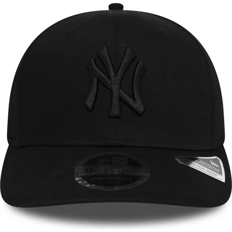 petten-gebogen-zwart-snapback-9fifty-tonal-stretch-snap-van-new-york-yankees-mlb-van-new-era