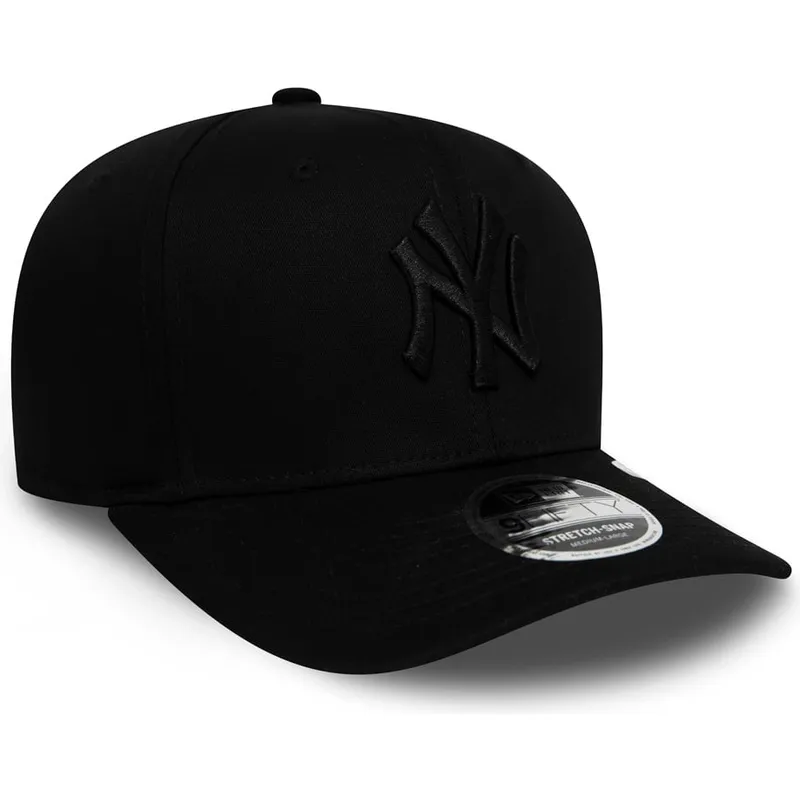 petten-gebogen-zwart-snapback-9fifty-tonal-stretch-snap-van-new-york-yankees-mlb-van-new-era