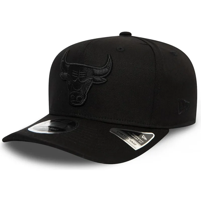 petten-gebogen-zwart-snapback-9fifty-tonal-stretch-snap-van-chicago-bulls-nba-van-new-era