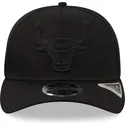 casquette-courbee-noire-snapback-avec-logo-noir-9fifty-tonal-stretch-snap-chicago-bulls-nba-new-era