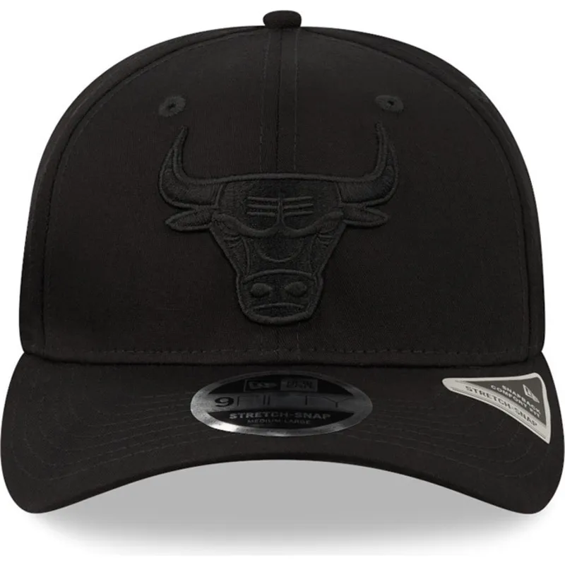 petten-gebogen-zwart-snapback-9fifty-tonal-stretch-snap-van-chicago-bulls-nba-van-new-era