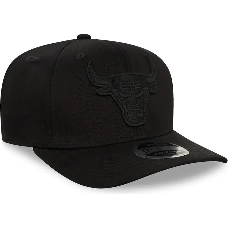 petten-gebogen-zwart-snapback-9fifty-tonal-stretch-snap-van-chicago-bulls-nba-van-new-era