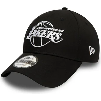 Petten gebogen zwart verstelbare band 9FORTY Essential Outline van Los Angeles Lakers NBA van New Era