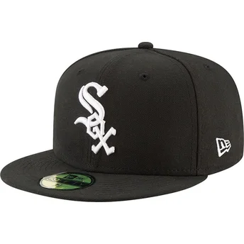 Casquette plate noire ajustée 59FIFTY Authentic On Field Game Chicago White Sox MLB New Era