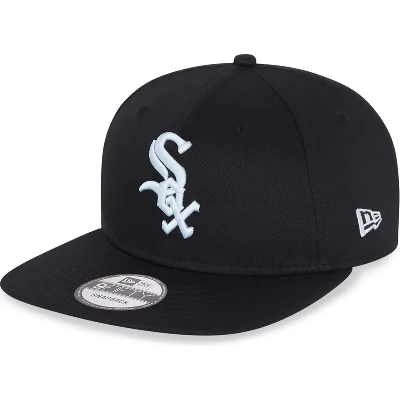 petten-plat-zwart-snapback-9fifty-essential-van-chicago-white-sox-mlb-van-new-era