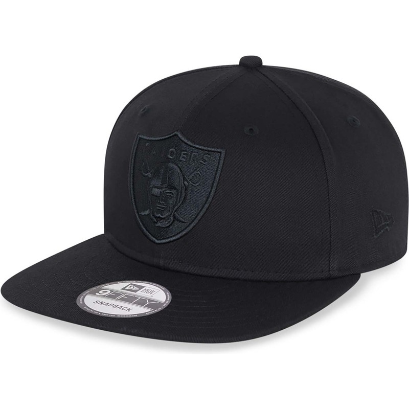 new-era-flat-brim-black-logo-9fifty-las-vegas-raiders-nfl-black-snapback-cap