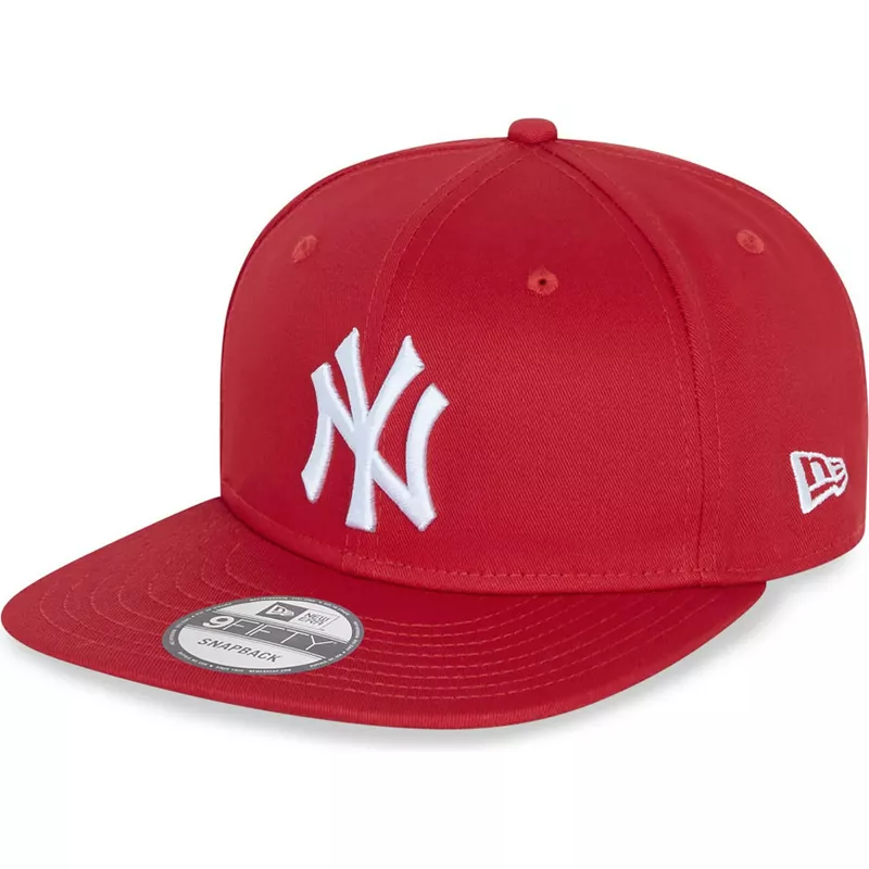 Casquette plate rouge snapback 9FIFTY Cotton Block New York Yankees MLB New  Era