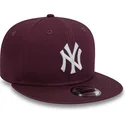 casquette-plate-grenat-snapback-9fifty-essential-new-york-yankees-mlb-new-era