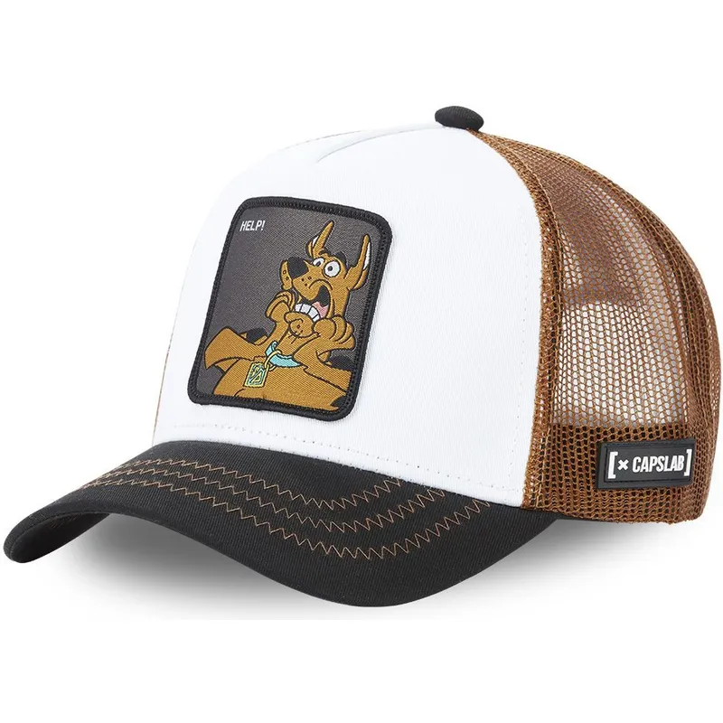 cappellino-trucker-bianco-marrone-e-nero-scooby-doo-help-rel-scooby-doo-di-capslab