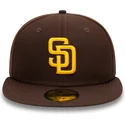 petten-plat-bruin-fitted-59fifty-authentic-on-field-van-san-diego-padres-mlb-van-new-era