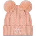 mutsen-pompon-roze-cuff-double-van-new-york-yankees-mlb-van-new-era